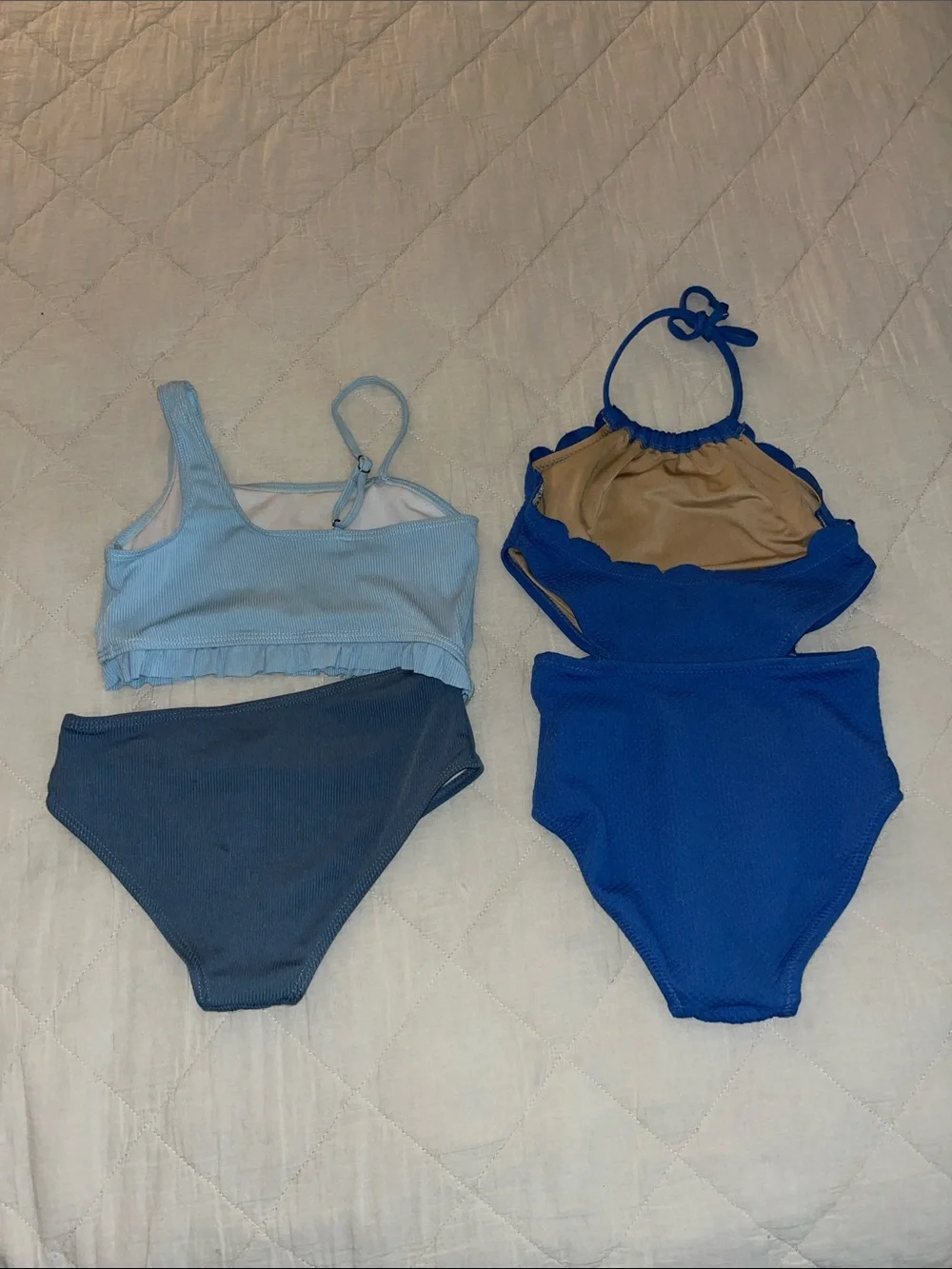 Girls Blue Halter One-Piece Swim Suit - Kids